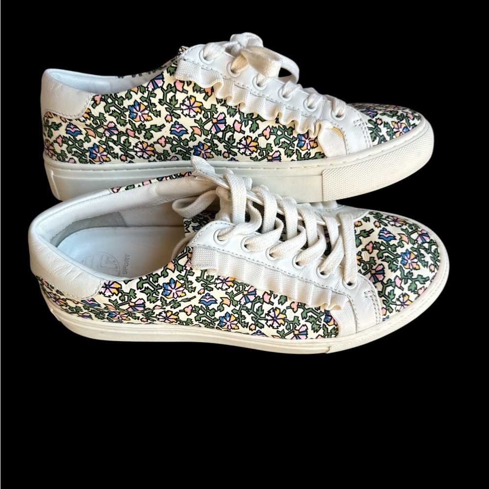 Tory Sport Multicolor Floral Ruffle Sneakers Size 7